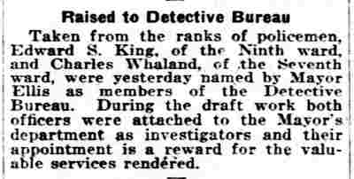 Philadelphia Inquirer, December 29, 1918 — Raised to Detective Bureau