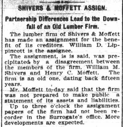 Shivers & Moffett — Camden Daily Courier, August 17, 1899