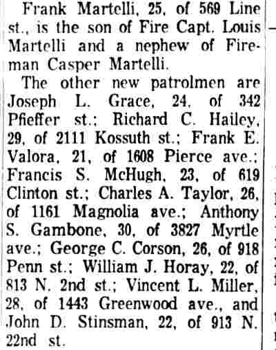 Odorisio Swears in New Cops, Camden Courier-Post, October 8, 1964, page 2