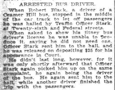 Arrested Bus Driver, Camden Post-Telegram, May 7, 1923