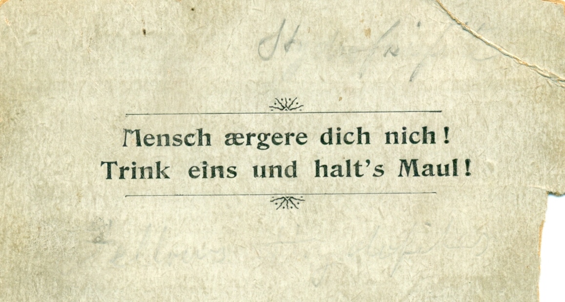 German beer card — Mensch ärgere dich nicht!