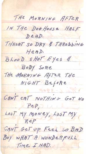 An old ditty Dad had written down — page 1