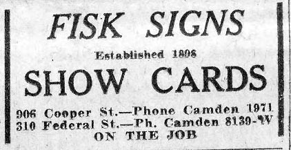 Winfield S. Fisk — Camden Courier-Post, March 12, 1930
