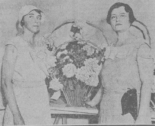 Camden Courier-Post, June 2, 1933 — Mrs. Arthur H. Holl and Mrs. Joseph D. Pedlow, chairmen of the Haddon Fortnightly spring flower show