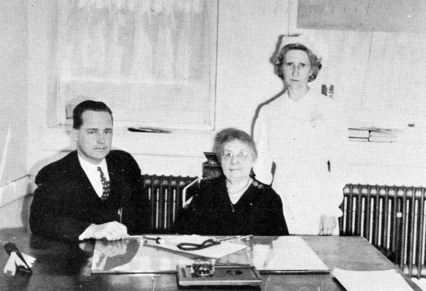 Dr. Mabel G. Lesher in Camden High School Purple & Gold yearbook, June 1941, with Dr. Paul T. Ebner and Anna M. Bendinger