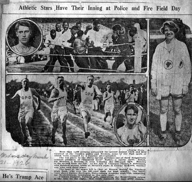 Athletic Stars Have Their Inning at Police and Fire Field Day, Camden Courier-Post, September 13, 1926