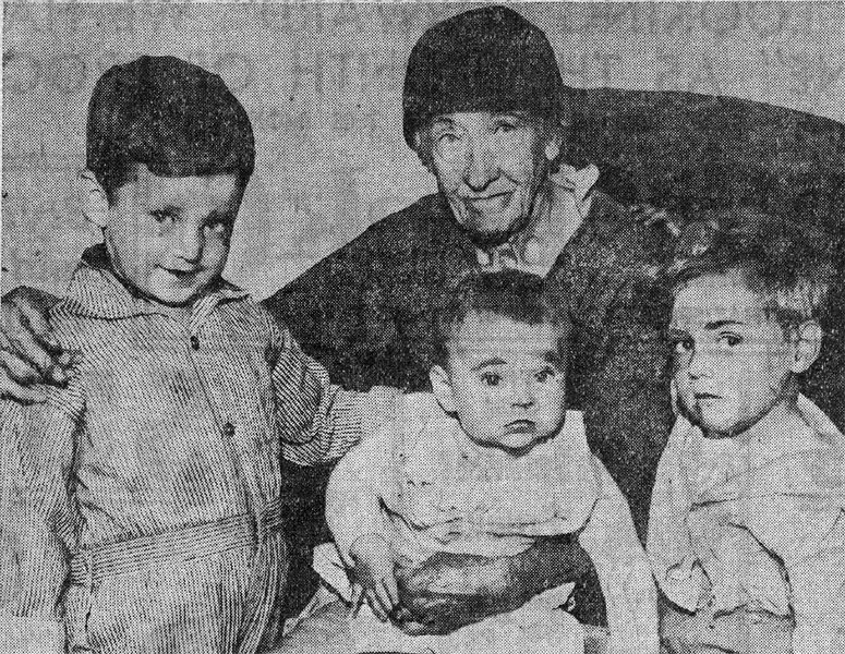 Mrs. Mary Havlick and the Weller children at 253 Burns Street