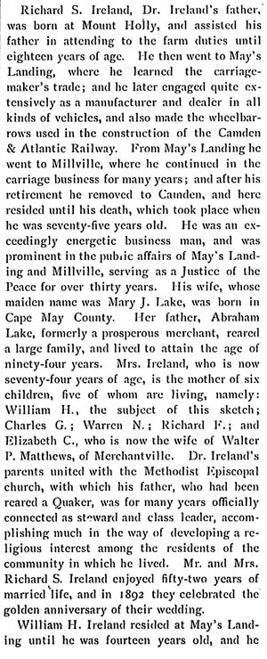 Biographical Review 1897, Dr. Ireland biography page 1