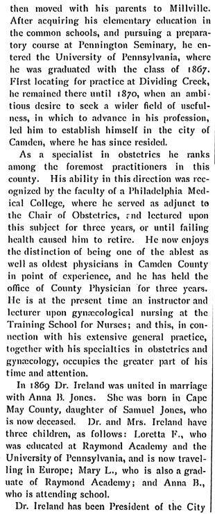 Biographical Review 1897, Dr. Ireland biography page 2
