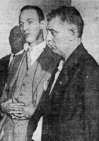 Guilio Marcozzi arraigned before Judge Pancoast, with Gene R. Mariano, June 28, 1933