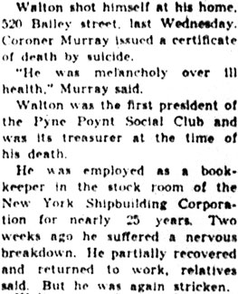 Harry F. Walton Dies from Wound, part 2