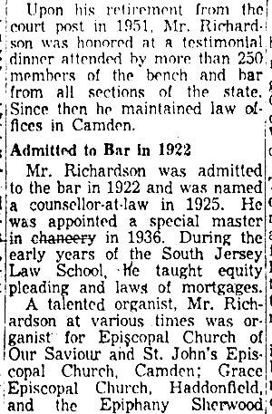 H. Richardson Dies at 66; Lodge Aide, panel 4, Courier-Post December 14, 1957