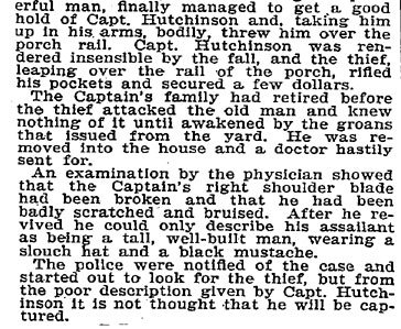 Thrown Off His Porch and Robbed — New York Times, August 31, 1895, column 2