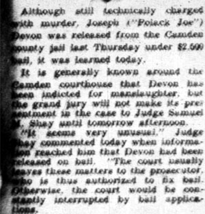 Polack Joe Out on Bail Despite Murder Charge, April 4, 1928
