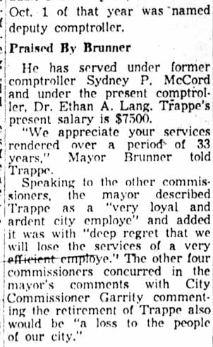 J. W. Trappe Resigns as City Aide, part 2