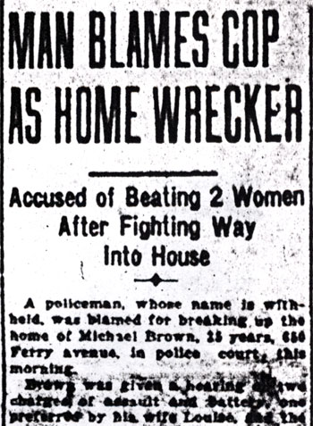 Camden Courier January 25, 1925 - Man Blames Cop as Home Wrecker