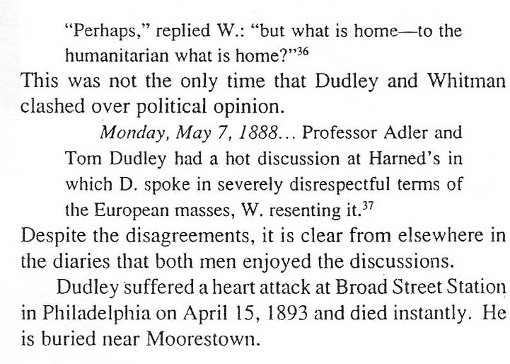 Biographical article on Thomas Haines Dudley, conclusion