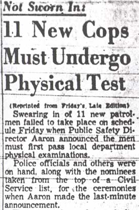 Camden Courier-Post, December 24, 1957 — Not Sworn In! 11 New Cops Must Undergo Physical Test