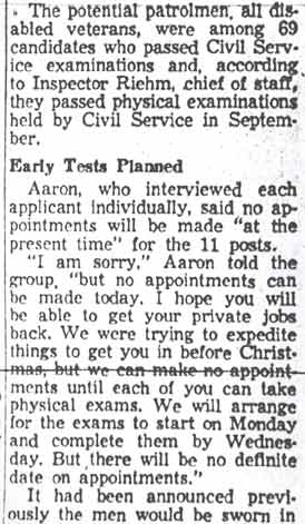 Camden Courier-Post, December 24, 1957 — 11 new cops medical test (continued)