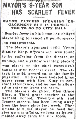Camden Courier, January 20, 1925 — Mayor's son has scarlet fever