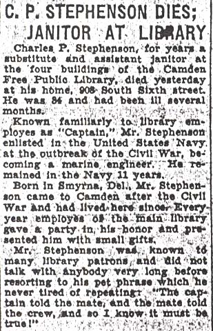 Camden Morning Post clipping, October 18, 1933