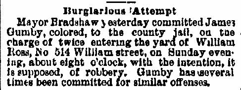 Philadelphia Inquirer, April 11, 1882 — Burglarious Attempt