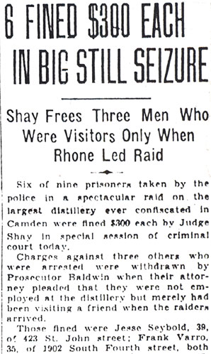 6 Fined $300 Each in Big Still Seizure, December 11, 1930