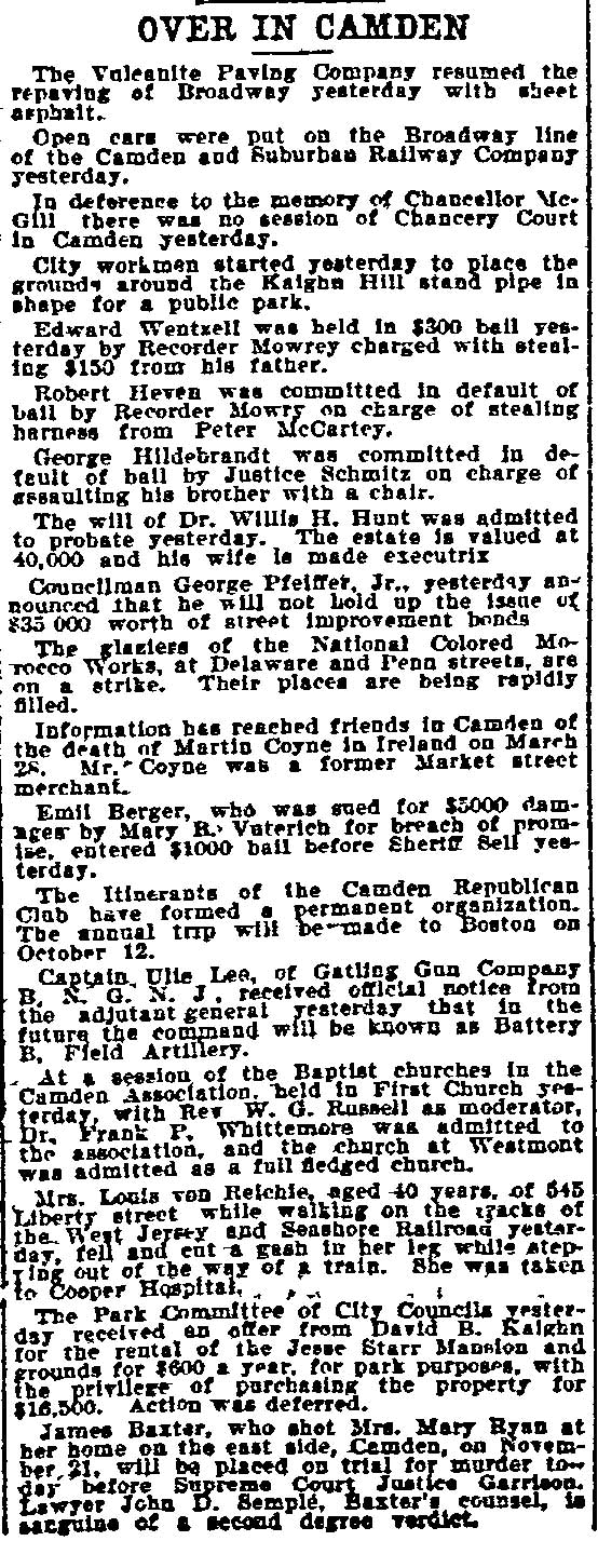 Philadelphia Inquirer, April 24, 1900