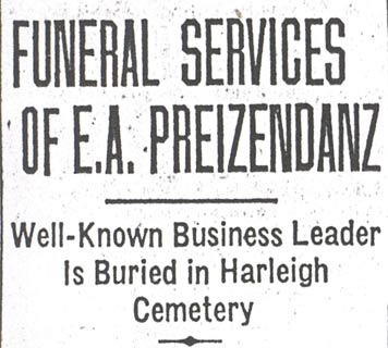 Funeral Services of E.A. Preizendanz