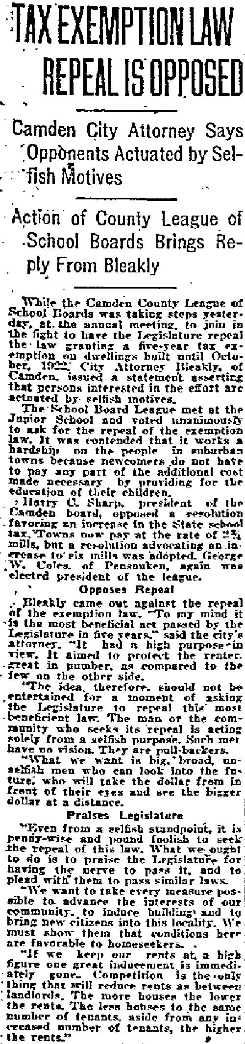 Philadelphia Inquirer, January 15, 1922