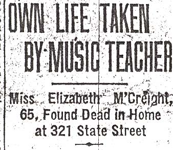 Own Life Taken by Music Teacher, Camden Morning Post, October 20, 1933