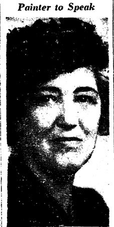 Florence V. Cannon — Painter to Speak, Trenton Times, November 2, 1943