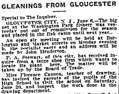 Gleanings from Gloucester — Philadelphia Inquirer, June 7, 1908