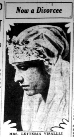 Mrs. Letteria Visalli — Now a Divorcee, Camden Courier-Post June 30, 1928