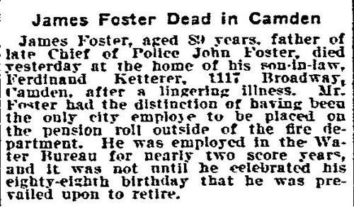 Philadelphia Inquirer March 13, 1909 — James Foster