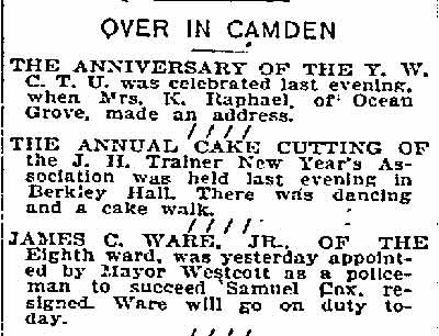 Over in Camden, Philadelphia Inquirer, January 11, 1898 (part 1)