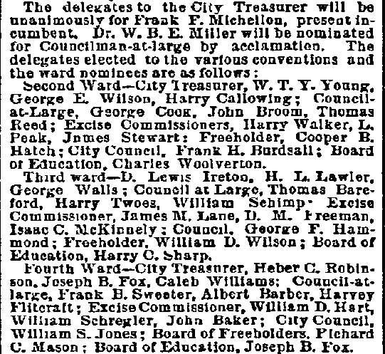 Philadelphia Inquirer, February 11, 1890 — The Camden Primaries (continued)