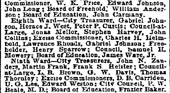 Philadelphia Inquirer, February 11, 1890 — The Camden Primaries (continued)