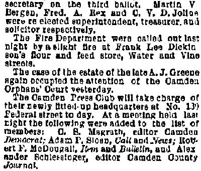 New Jersey News, Philadelphia Inquirer, March 20, 1888 (part 2)