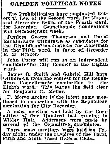 Philadelphia Inquirer, February 22, 1898 — Committee of One Hundred