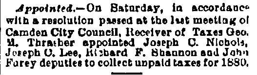 Philadelphia Inquirer November 29, 1880 — John A. Furey