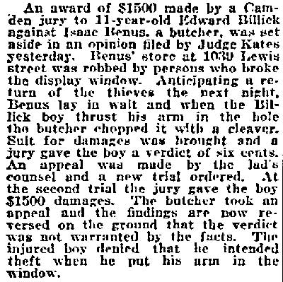 Award Set Aside by Judge Kates — Philadelphia Inquirer, April 2, 1922