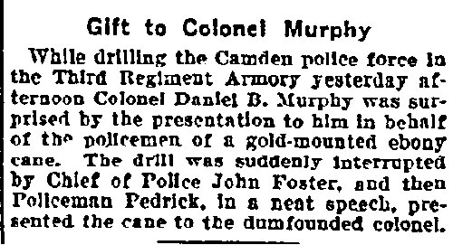 Gift to Colonel Murphy, Philadelphia Inquirer, January 29, 1901