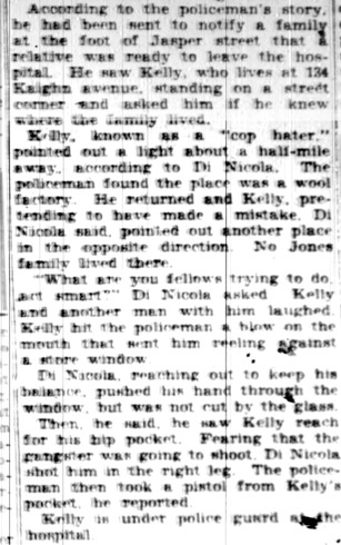 Camden Courier-Post article, June 3, 1928 — Two Gun Kelly shot by cop, continued