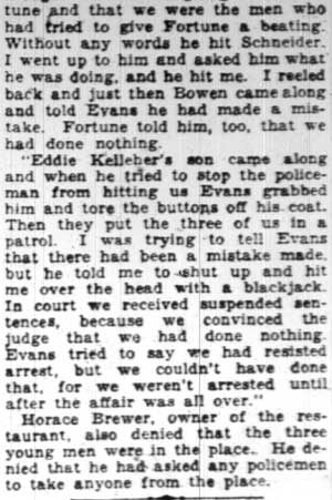 Mickey Blair denies police charge continued, Camden Courier-Post, January 3, 1928
