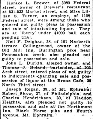 Prohibition trial details, Camden Courier-Post, December 1, 1930