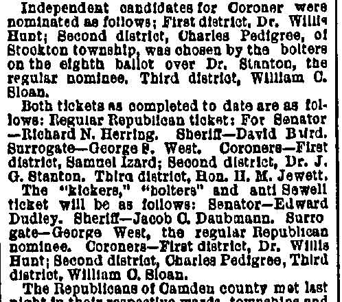 Philadelphia Inquirer, October 11, 1887 — Politics in Jersey, part 2