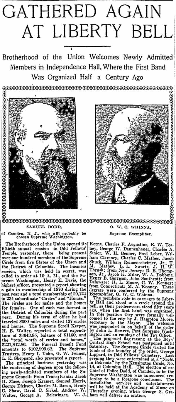 Philadelphia Inquirer, October 10, 1900