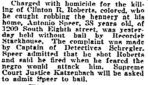 Philadelphia Inquirer, April 18, 1922 — Charged with Homicide in Shooting