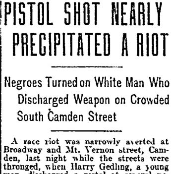 Philadelphia Inquirer, November 25, 1906 — police news clipping, part 1